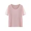 100% Seda de Amora Lavável à Máquina Fashionável Confortável Macia e Lisa Malha Versátil Gola Redonda Bainha Dobrada Pulôver Estilo Preguiçoso Manga Curta Camiseta
