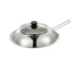Tapa de olla de acero inoxidable, tapa de olla anti-salpicaduras de aceite, tapa de olla de vidrio transparente, adecuada para uso doméstico y en restaurantes pequeños, universal para sartenes y woks