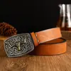 Cinto Ngau Tau Masculino Retrô Distintivo Jovem Meia-idade Fivela de Placa Cinto Versátil Simples