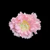 Cabeza de flor de clavel artificial de 9 cm con fleco de tela, arreglo floral para el Día de la Madre, cabeza de flor para decoración de bodas al por mayor