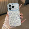Funda de teléfono floral de pantalla completa, adecuada para Apple 17 Pro Max, iPhone 16 y teléfonos Huawei; presenta una carcasa blanda con una ventana en forma de corazón