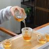 Juego de Té Qixian Chinoiserie Vidrio Esmerilado Blanco Juego Hogar Té Kung Fu Taza Pequeña Tapa de Vidrio Tazón Lujo Accesible Alta Gama