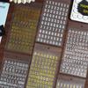 Pegatinas Calientes de Números y Letras Plateadas para Decoración de Álbumes de Recortes DIY, 6 Estilos, Pegatinas Transfronterizas de Amazon, Estilo Minimalista Moderno