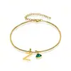 Collar de Mujer Moda Estilo Europeo y Americano Cadena Caja Collar Cruzado Acero Inoxidable Transfronterizo Colgante Personalizado en Inglés Ins Pulsera de Mujer