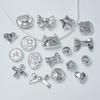 Metal Plata galvanizado UV cruz cinco puntas estrella amor DIY vintage punk estilo pulsera con cuentas accesorios de joyería