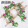 Enredadera de rosas artificiales, enredadera de flores falsas, flor de plástico para decoración de techo, cubierta de conducto de aire acondicionado, decoración de balcón