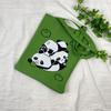 Bolsa de Tricô Ins Desenho Panda Feminina Moda para Carregar na Mão Grande Capacidade Bolsa de Ombro Bolsa Transversal Bolsa