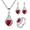Amazon comercio exterior azul Rojo Amarillo Verde púrpura blanco gema circón corona de princesa collar traje anillo aretes colgante femenino