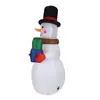 Muñeco de Nieve Inflable de 2.4m Modelo Navideño Inflable Muñeco de Nieve Inflable Iluminado Giratorio RGB