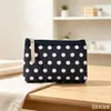 Bolsa de maquillaje de tela de lunares transfronteriza, bolsa de almacenamiento con cremallera impermeable, bolsa de aseo portátil, bolsa pequeña para teléfono y llaves