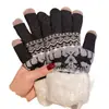 Lindos Guantes de Punto para Invierno, Versión Coreana Ins para Mujeres Estudiantes de Ciclismo, Forrados de Felpa, Engrosados, Cálidos y Sensibles a la Pantalla Táctil