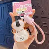 Llavero colgante creativo de cuero PU para piano, llavero de bolsa de coche de cuero para violín, regalo colgante de muñeca