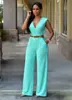 Ropa Sexy para Mujer Estilo Europeo y Americano con Bolsillos, Pantalones de Pierna Ancha de Cintura Alta con Cuello en V de Amazon, Mono Irregular con Cinturón