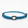 Pulsera de Cuerda de Milán Multicolores con Puntos Transfronterizos Amor Acero Inoxidable Negro Grabado Cuadrado Pulsera de Cuerda Trenzada Ajustable