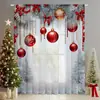 Amazon Transfronterizo Nueva Gasa de Diamante Impresión Digital Cortinas de Navidad Gasa para Ventana Blackout Navideña Europea y Americana