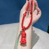 Colar Pingente Buda Bebê Vermelho Cinábrio Pingente de Contas Redondas Vermelhas Benmingnian Joias Masculinas e Femininas
