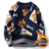 Venda Quente Transfronteiriça Venda Direta da Fábrica Inverno Novo Veludo Espessado Vermelho Chinês Malha de Bênção Malha Masculina Malha