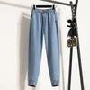 Foto Real de Jeans de Mezclilla Tencel para Mujer, Estilo Delgado de Verano, Pantalones Harem Adelgazantes, Diseño de Moda, Pantalones tipo Zanahoria Acortados