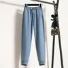 Foto Real de Jeans Tencel para Mulheres, Estilo Fino de Verão, Calças Harem Emagrecedoras, Design Moderno, Calças Cenoura Cropped, Outros