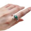 Anillo de loto de plata esterlina S925 cloisonné de estilo étnico con personalidad femenina, diseño de nicho, anillo de dieta ajustable.