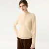Suéter de Cachemira para Mujer Otoño/Invierno 2026, Cuello Henley Engrosado, Diseño Versátil, Tejido de Lana