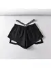 Shorts de Cintura Alta para Mulheres no Verão Estilo Sexy Cintura Elástica Etiqueta na Cintura Soltos de Perna Larga Casuais Hot Pants