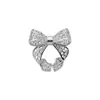 Poeta Errante~ Anillo Abierto de Encaje Vintage Calado con Lazo, Anillo de Dedo de Moda de Lujo Ligero de Gama Alta, Joyería de Moda para Mujer