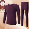 Conjunto de roupa íntima térmica de veludo, lã, cashmere e seda para homens, outono e inverno, calça comprida com interior felpudo.