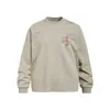 Camiseta Masculina Outono Manga Longa Estampa de Letra com Flor em Cores Contrastantes Loose Streetwear Marca Tendência ins Top Gola Redonda Algodão Puro