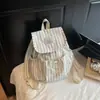 Mochila Escolar, Mochila, Estilo Coreano Feminino Fofa Listrada Estudante Bonita para o Dia a Dia, Leve, Versátil e Simples Bolsa de Viagem