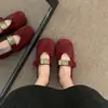 ¡Versión de Cuero Suave! Hebilla de Cinturón Retro Zapatos Mary Jane de Punta Redonda para Mujer, Mocasines Planos Suaves para Primavera y Otoño 2025