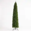Nuevo árbol de Navidad de 1.2 a 2.1 m con nieve escarchada, decoración verde densa, árbol mini lápiz, adorno exquisito