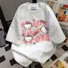 100% Algodón Estilo Coreano Para Ir al Trabajo Nicho Manga Corta de Longitud Media Verano Holgado Camiseta Unisex Versátil Top de Pareja ins