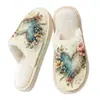 Fornecimento Exclusivo Transfronteiriço de Pantufas de Algodão com Estampa de Vaca das Terras Altas para Homens, Pantufas de Casal para Outono e Inverno, Pantufa de Pé Transfronteiriça Jit Peça Única Dropshipping