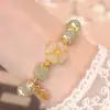 Pulseira Estilo Novo Semelhante a Lótus Imitando Jade Hetian, Nova Pulseira Estilo Chinês para Mulheres, de Alto Padrão e Elegante, Mesmo Estilo daquela no Douyin