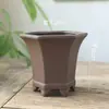 Maceta de Cerámica Negra Cocida Simple Flor de Ciruelo, Bambú y Crisantemo Jardinería de Suculentas Mini Bonsái Alta Temperatura Transpirable Arena Púrpura Planta Verde