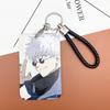 Conjunto de tarjetas periféricas de animación para estudiantes del campus con cordón para colgar en el cuello, deslizante, de plástico rígido, para control de acceso al metro, bolsa para credenciales para hombres
