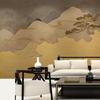 Papel Tapiz Decorativo Paisaje Dorado Chino Mural Grande para Sala de Estar de Hotel Dormitorio Cubrepared para Sofá Estudio Salón de Té