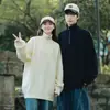 Suéter Pulôver de Meio Zíper Estilo Preguiçoso High-End Retrô Gola Outono e Inverno Novo Malha Solta Masculino