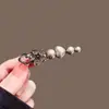 Novo Estilo Presilha de Cabelo Flor de Cristal e Pérola, Grampo para Franja Lateral, Presilha de Cabelo de Luxo de Alta Qualidade, Presilha Exquisita