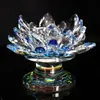 Portavelas de Loto de Cristal de Colores, Artículos de Ofrenda para el Buda, Altar Doméstico, Portavelas Estilo Chino, Adorno de Portavelas de Loto de Cristal