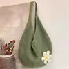 Bolso de Hombro de Punto Color Sólido Estilo Coreano Ins, Bolso de Mano Hueco, Bolso Tote de Gran Capacidad, Bolso Cruzado para Mujer