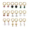 Pendientes Europeos y Americanos de Acero Inoxidable Nuevos Pendientes de Flor de Cuatro Hojas Elegantes Simples Versátiles Pendientes de Estrás de Gama Alta Joyería