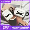 Estuche protector transparente de TPU suave con diseño de gatito para auriculares Airpods de Apple.