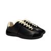 ¡En Stock! Versión de Cuero Suave~Color Bloqueo Retro Zapatillas de Ballet de Suela Gruesa para Mujer, Estilo Otoño, Punta Redonda, Zapatos Casuales Deportivos para Exteriores