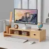 Suporte para monitor de computador, organizador de mesa, base para display de estação de trabalho, estrutura de suporte, suporte estendido para laptop com gavetas
