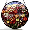 Adornos de vidrio con flores de colores transfronterizos, decoraciones colgantes de vidrio para el hogar, decoraciones para ventanas, atrapasoles para el jardín