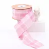 Cinta de sarga de cuadros grandes a juego Color DIY moño para accesorios de pelo flor para collar decoración de manga sombrero de paja flor floristería empaque de flores