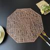 Nuevo Mantel Creativo Octagonal Bronceado Hueco Aislamiento Térmico Mantel Estilo Japonés Simple Antideslizante PVC Mantel Occidental Posavasos Plato