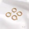 Pendente de Estrela de Cinco Pontas, Coração, Trevo de Quatro Folhas, Triângulo Geométrico, Redondo, Banhado a Ouro 14K com Zircônia Incrustada, Pendente DIY, Brincos